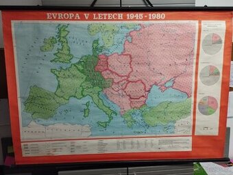 Školní mapa v letech 1945-1980. Vydáno 1983