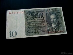 bankovka 10 MAREK Německo r.1929+pošt.ZDARMA