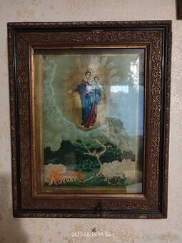 Hrací obraz Panny Marie z konce 19. a začátku 20. století