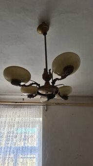 Starožitný kovový lustr