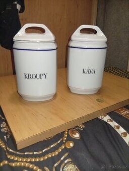 2 STARÉ PORCELANOVÉ DÓZY