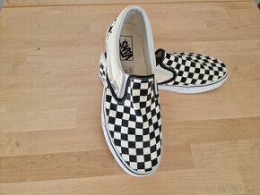 Vans Černo-krémové kostkované tenisky Vans Classic Slip On 4