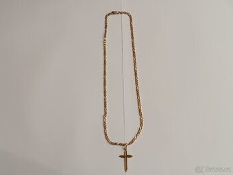 Zlatý řetízek, křížek 585/1000 14kt
