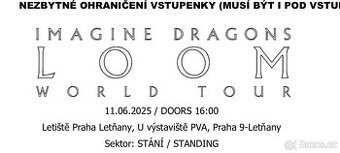 Imagine Dragons 11.6. Praha, 2 lístky na stání
