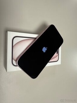 Apple iPhone 15 256GB rose - top stav, komplet, záruka