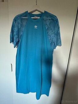 Šaty Adidas, modré s krajkou