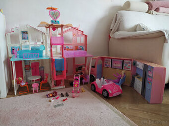 Barbie - domeček, auto, karavan, doplňky