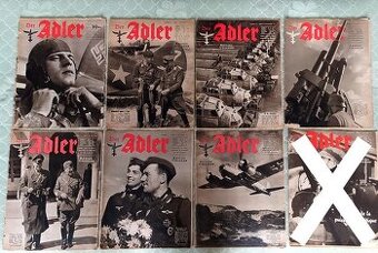 Časopisy Adler - Luftwaffe originál německé 2. sv. válka LW