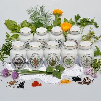 Vintage porcelánové pepřenky - Nový pepř, zázvor, paprika