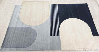 Ručně tkaný vlněný koberec 200x290 Lozenge Monochrome Flair