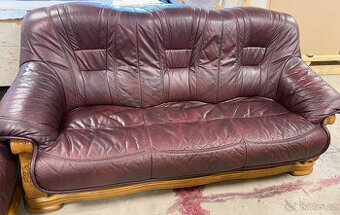 Sedací souprava s masivu a dvě křesla