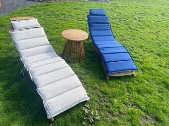 Set drevenych lehatek+ stolek akacie-nove