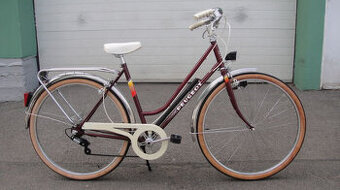 Peugeot, 1987, nádherné dámské kolo, vínová perleť
