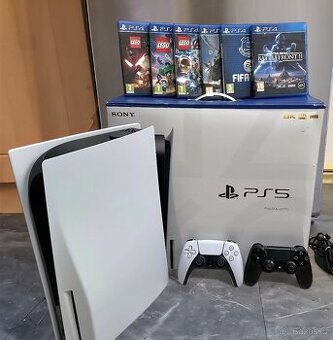 PlayStation 5 disk verze šedé příslušenstvím