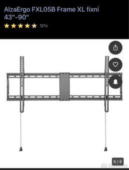 Držák na tv AlzaErgo FXL05B Frame XL fixní 43"-90"