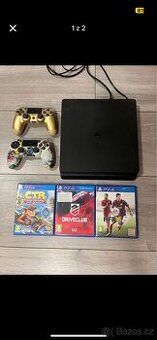 Ps4 slim 500gb 3x hra, 2x ovladac