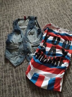 Set vesta džínová tričko