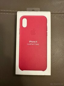 iPhone X/XS kryt  kožený růžový nový originál - 1