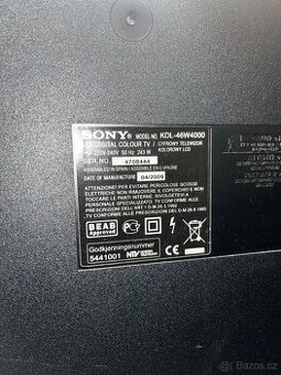 SONY® MODEL NO. KDL-46W4000 - 1