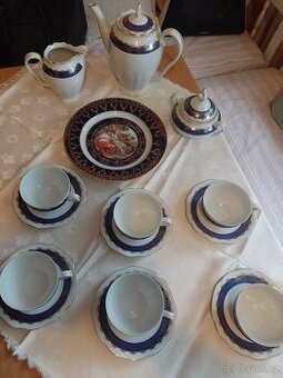 Porcelánový čajový servis a talíř grácie s děťátkem TOP STAV - 1