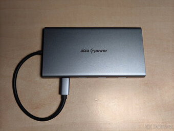 USB C hub - AlzaPower Metal USB-C Dock Station 10v1 Dual Scr