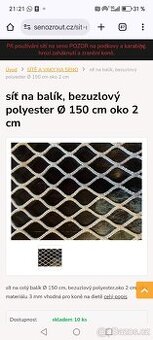 Síť na seno 150 cm/oka 2 cm