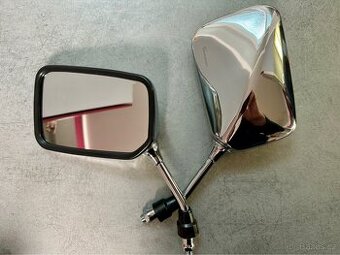 Celokovové chromované zpětná zrcátka motorka/chopper