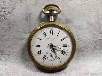 Velké dvouplášťové kapesní hodinky Régulatéur, 67mm, 192g
