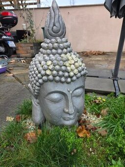 Venkovní dekorace - velká hlava Buddhy - 75x35x35 cm