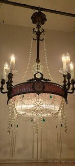 Starožitný velký secesní lustr, secese