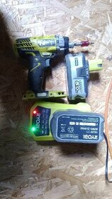 Aku nářadí Ryobi; bruska, utahovák, baterie, nabíječka