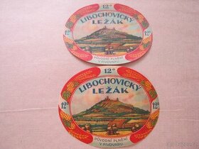 2x stará pivní etiketa Libochovice - matná i lakovaná