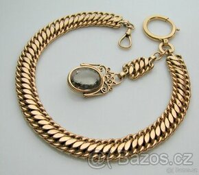14K ZLATÝ PÁNSKÝ ŘETÍZEK KE KAPESNÍM HODINKÁM - 41,6 GRAMŮ