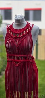 Handmade šaty macrame nové . - 1