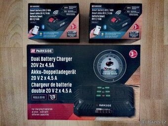 Parkside dvojitá rychlonabíječka + 2 4 Ah baterie
