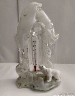 Nabízím skleněný teploměr s ledním medvědem - ŽBS