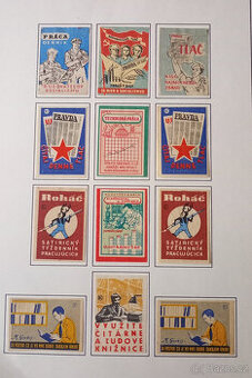 Historické zápalkové nálepky ze Slovenska 1945-58