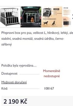 Přepravní box pro psy L