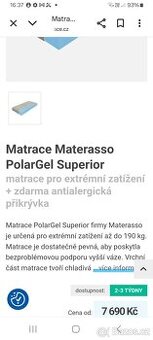 Matrace Materasso Polargel superior 200x90x 20