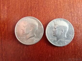 stříbrný 5 cent,dolar 1971, půl tolar 1972 a 1974