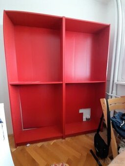 Knihovny Billy Ikea červené 2 ks