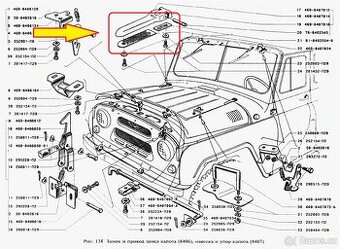 Těsnění pantů přední kapoty UAZ 469