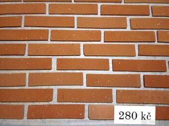 Cihlové obkladové pásky z právních cihly rubové ( retro )