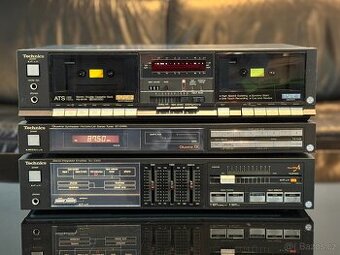 Technics sestava - zesilovač, tuner, kazeťák