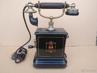 Velmi starý dánský telefon Jydsk, hezký kus, sbírka, dekor.