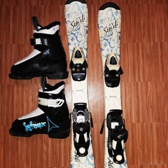 Dětské lyžařské boty a lyže