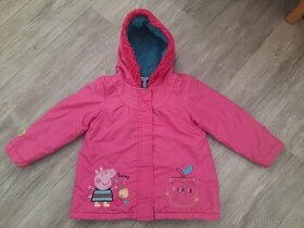 Růžový teplejší kabátek s prasátkem Peppou vel. 110-116