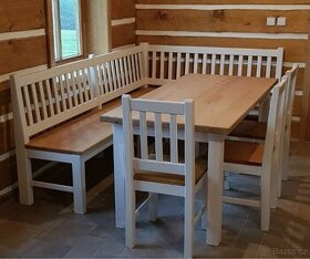 NOVÁ Rohová lavice + stůl + židle - 1