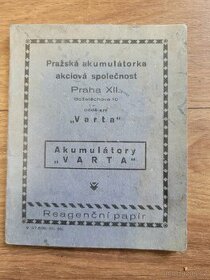 Varta - reagencni papir z 1. Republiky