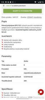 Polystireny na zateplení tloušťka 20cm hmozdenkydo, krytky